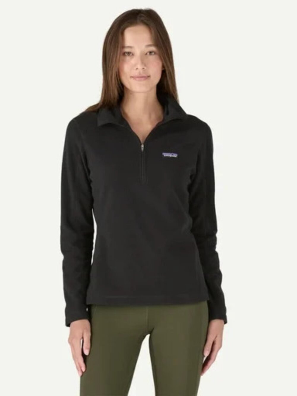 Patagonia 1/4-Zip Fleece Women Jacket Size M Black